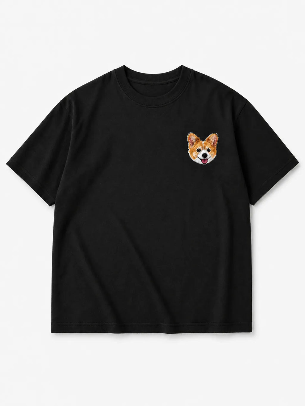 Custom Pet Portrait Embroidered T-Shirt