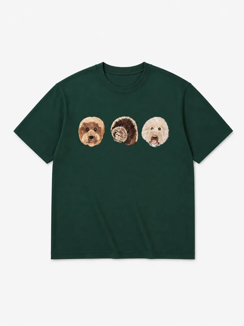 Custom Pet Portrait Embroidered T-Shirt