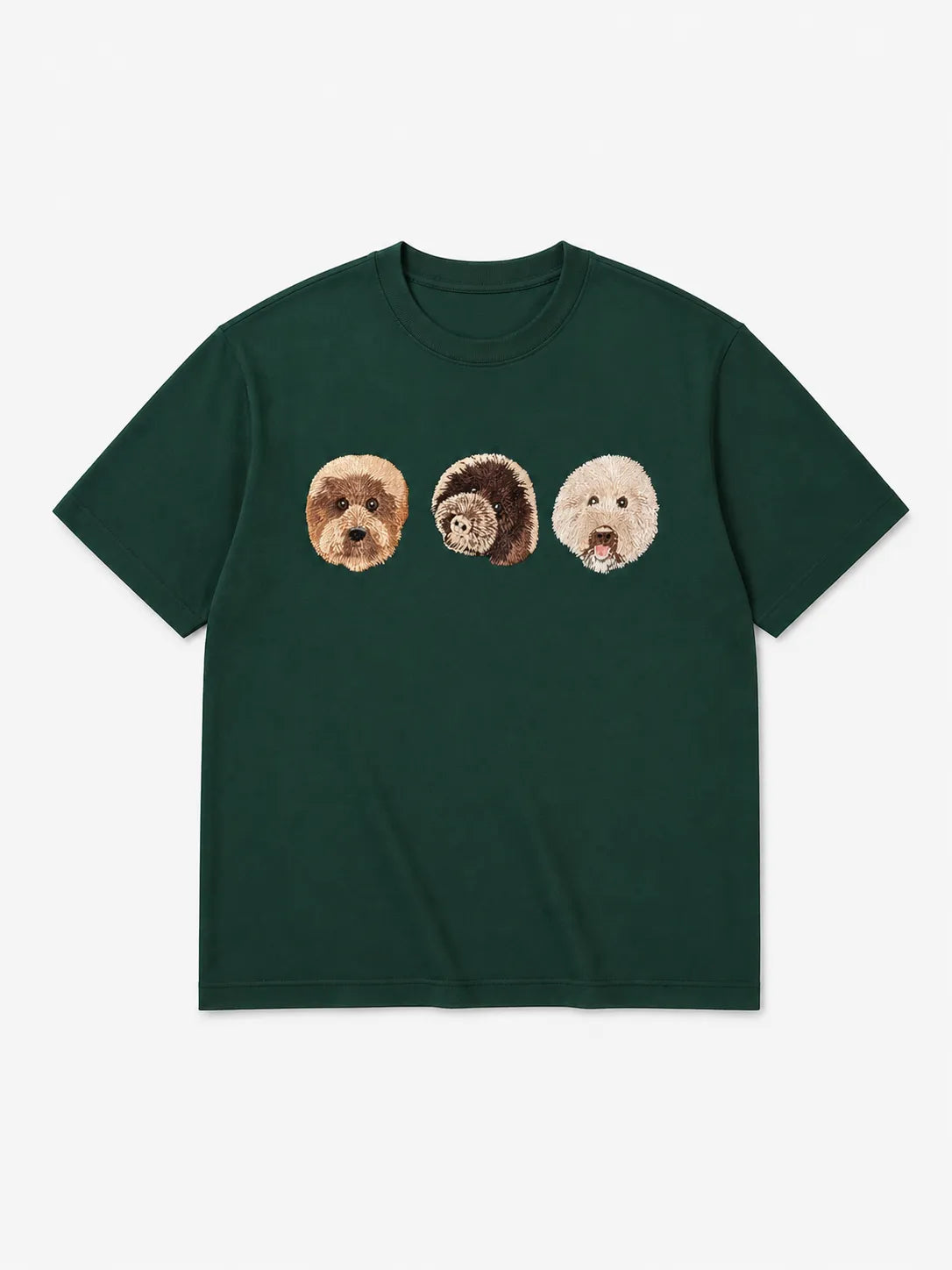 Custom Pet Portrait Embroidered T-Shirt