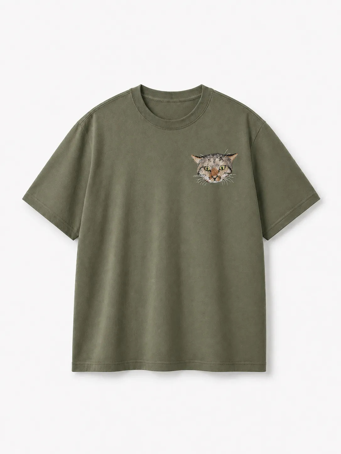 Custom Pet Portrait Embroidered T-Shirt