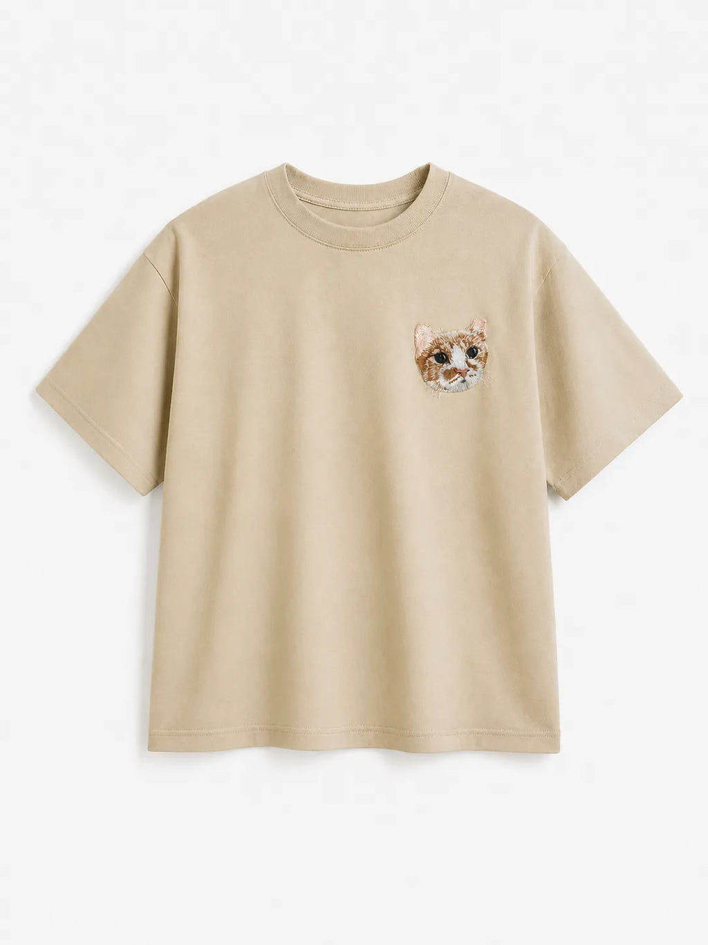 Custom Pet Portrait Embroidered T-Shirt