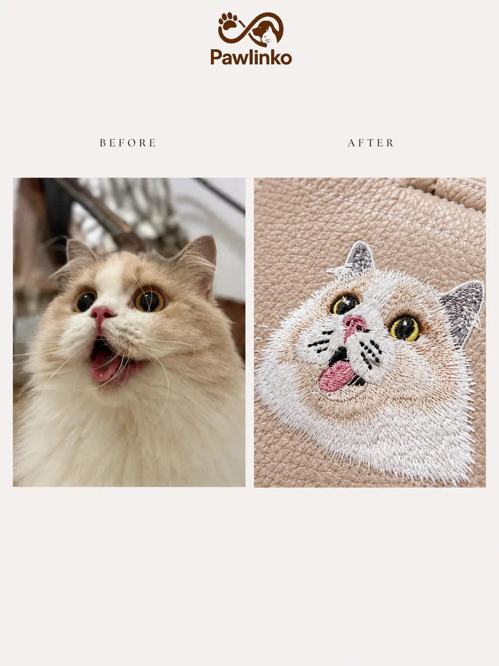 Custom Pet Portrait Embroidery Luxury Handbag
