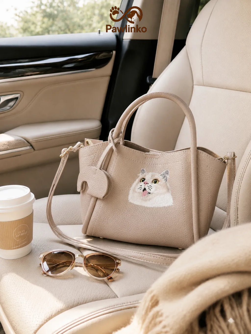Custom Pet Portrait Embroidery Luxury Handbag