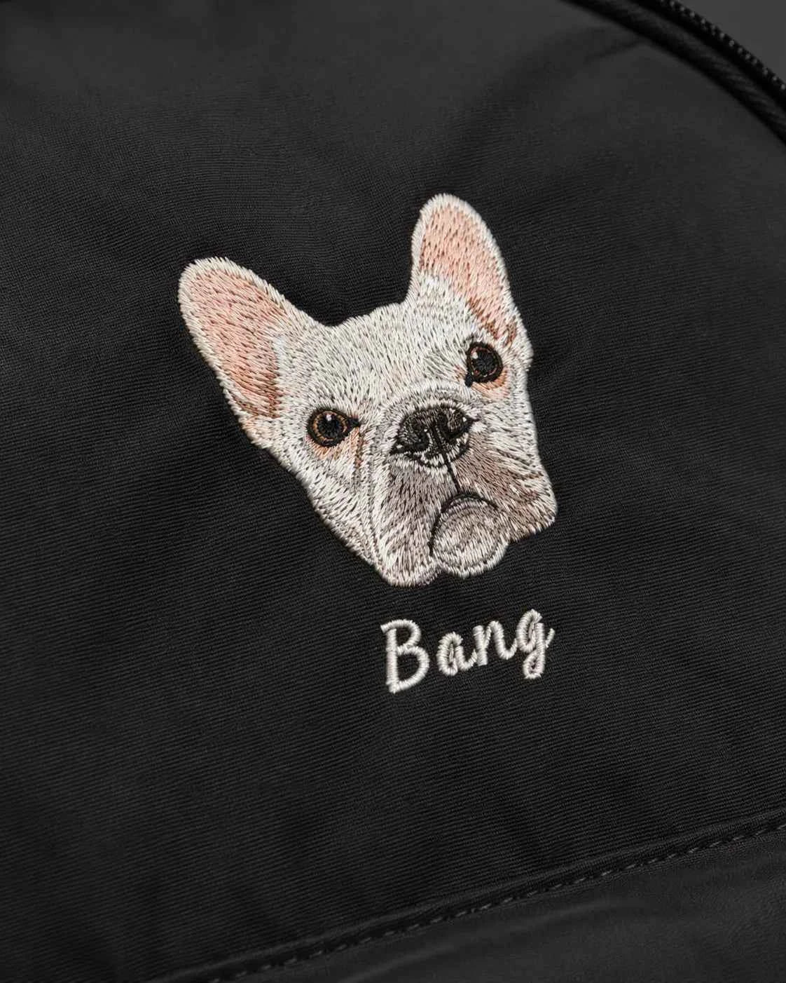 Custom Pet Portrait Embroidered Backpack