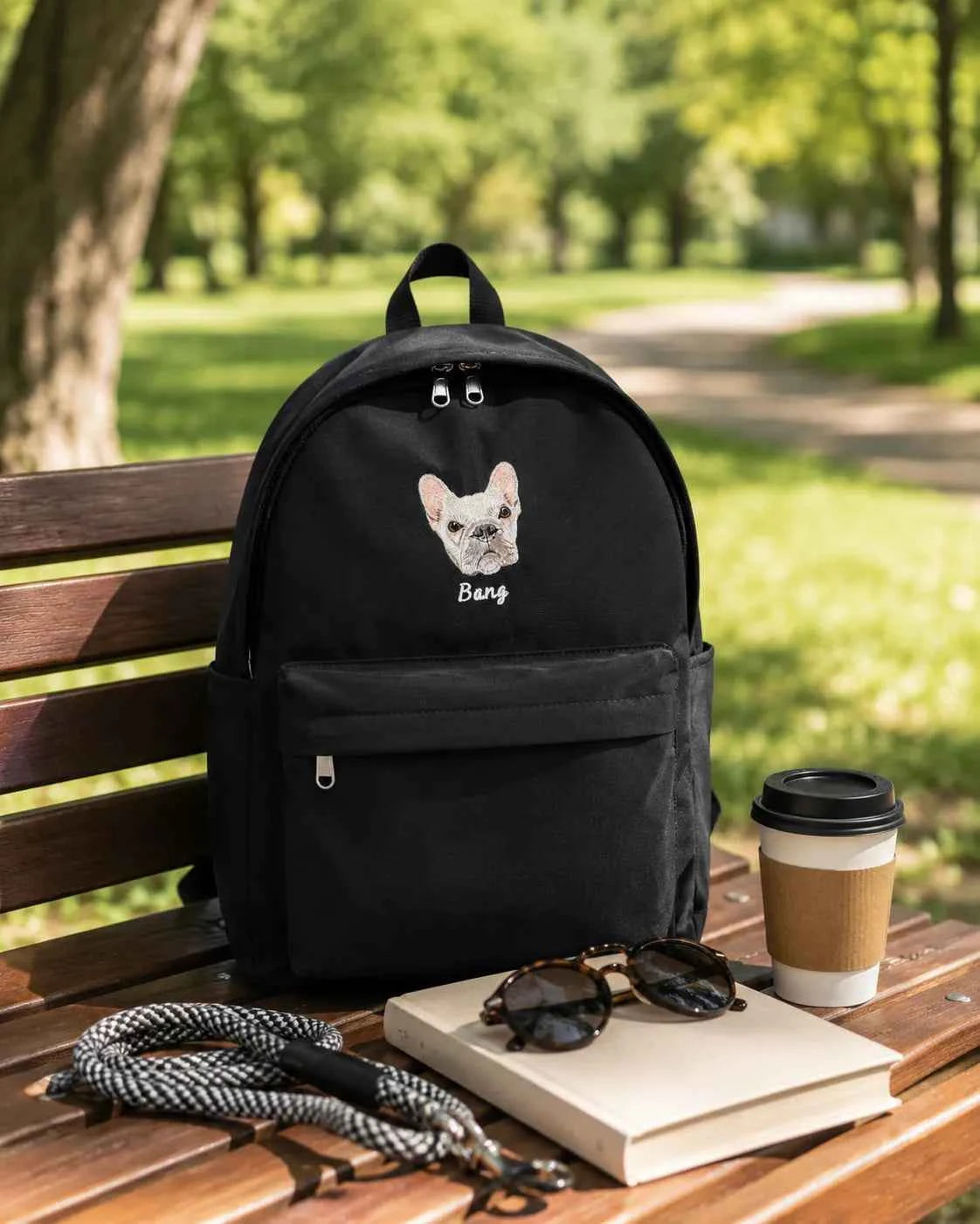 Custom Pet Portrait Embroidered Backpack