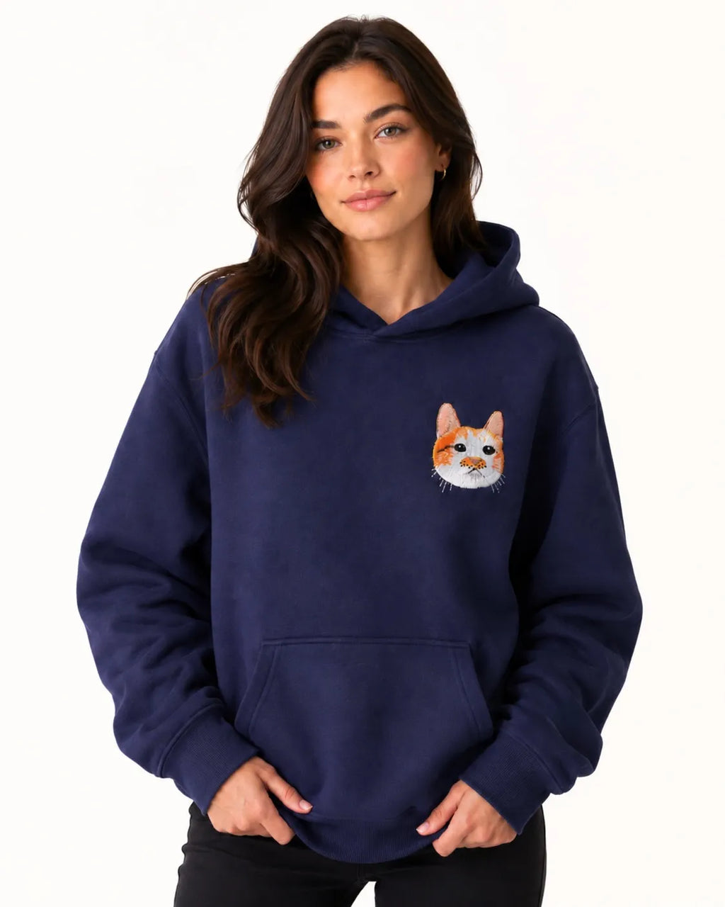 Custom Pet Portrait Embroidered  Hoodie