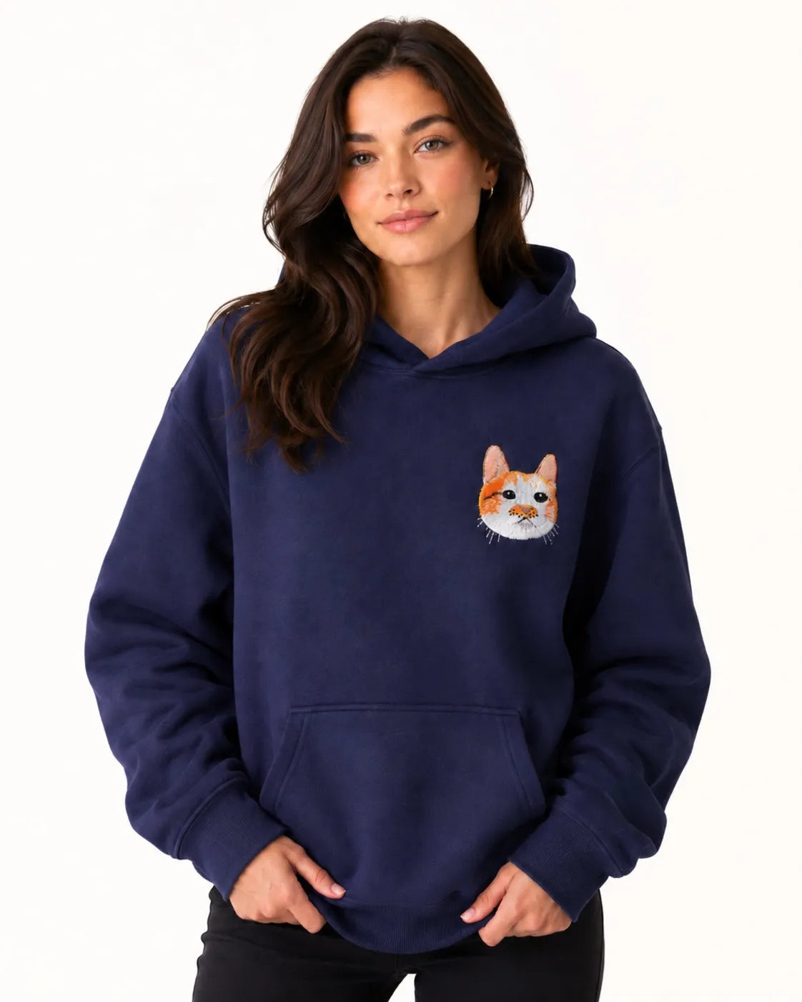 Custom Pet Portrait Embroidered  Hoodie