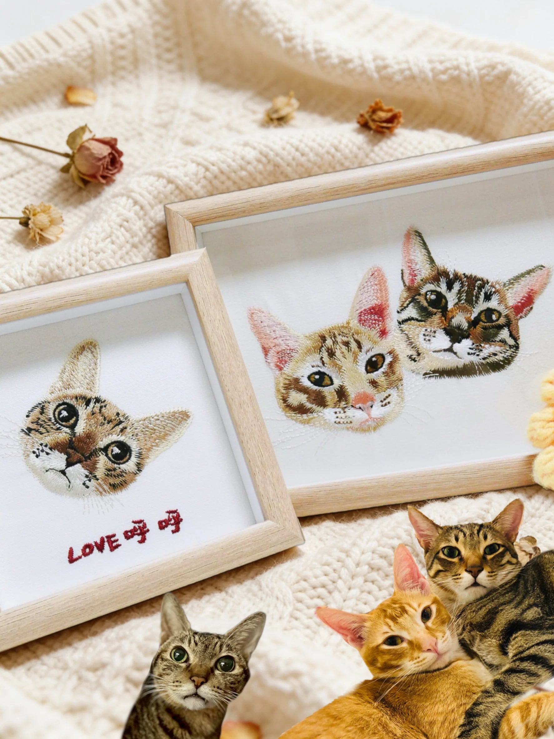 Custom Pet Embroidery Photo Frame