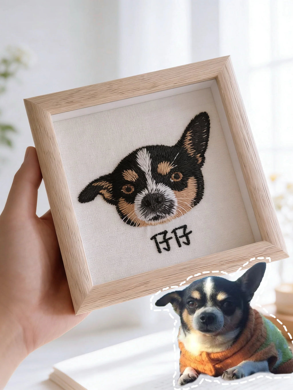 Custom Pet Embroidery Photo Frame