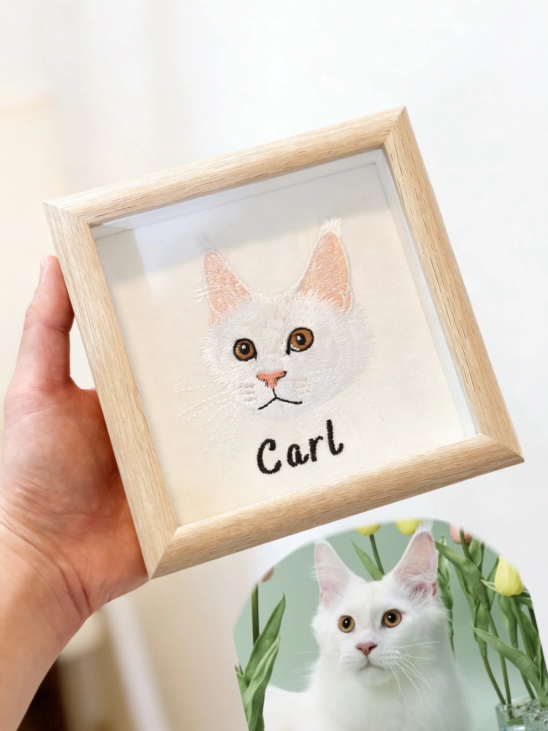 Custom Pet Embroidery Photo Frame