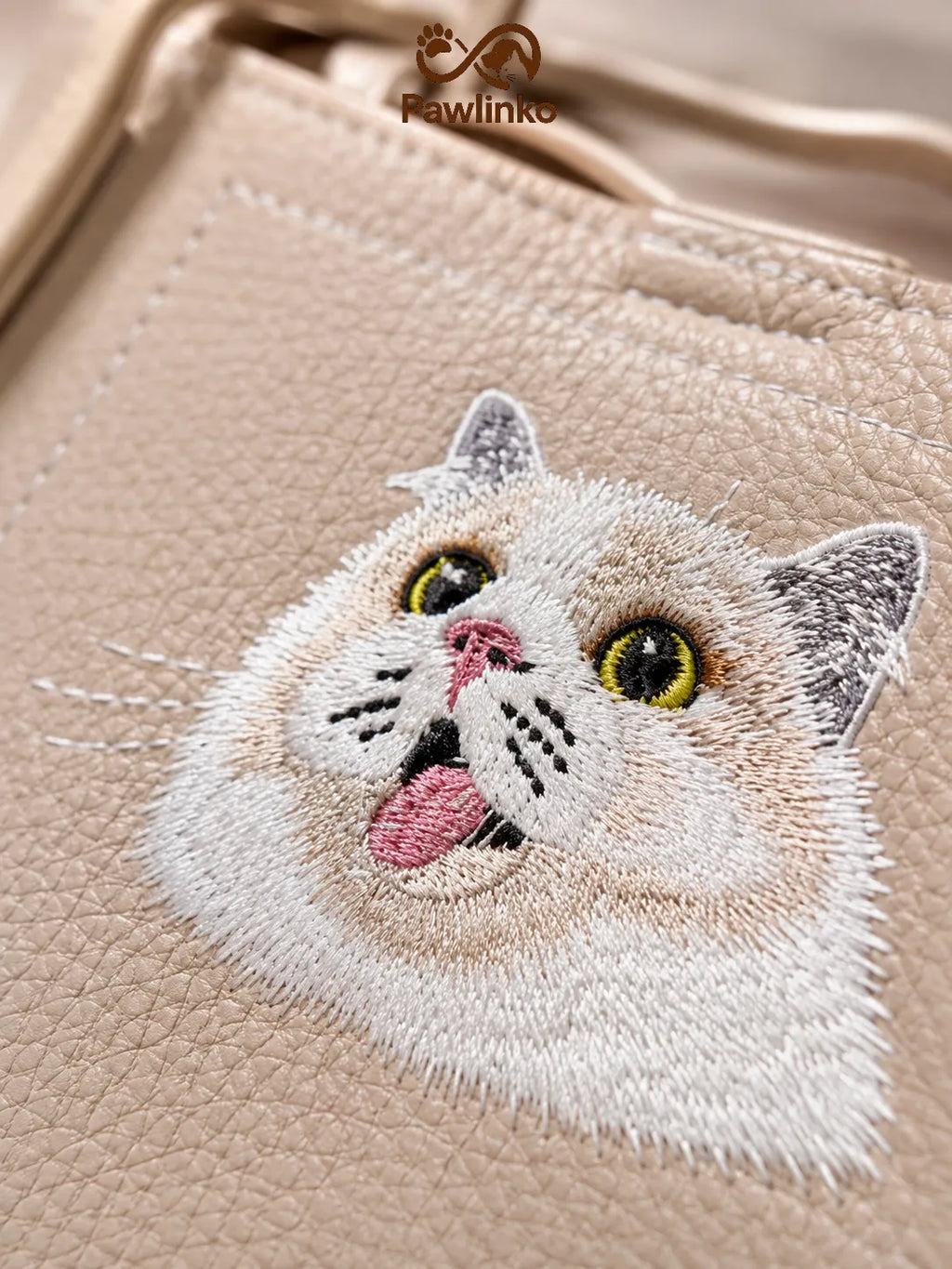 Custom Pet Portrait Embroidery Luxury Handbag