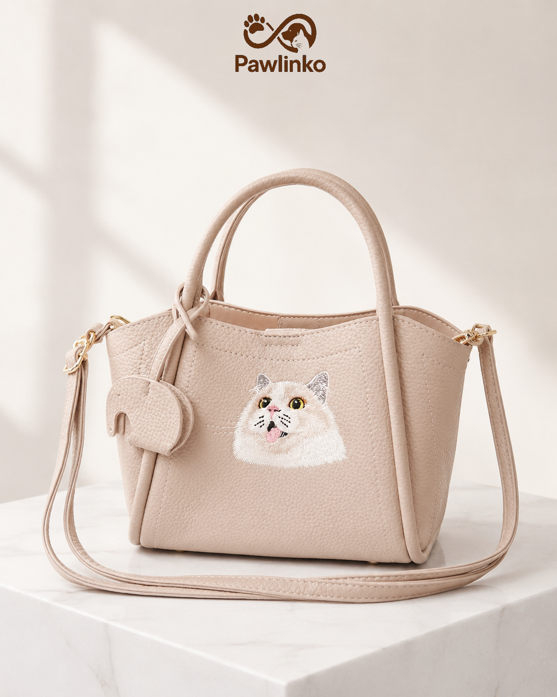 Custom Pet Portrait Embroidery Luxury Handbag