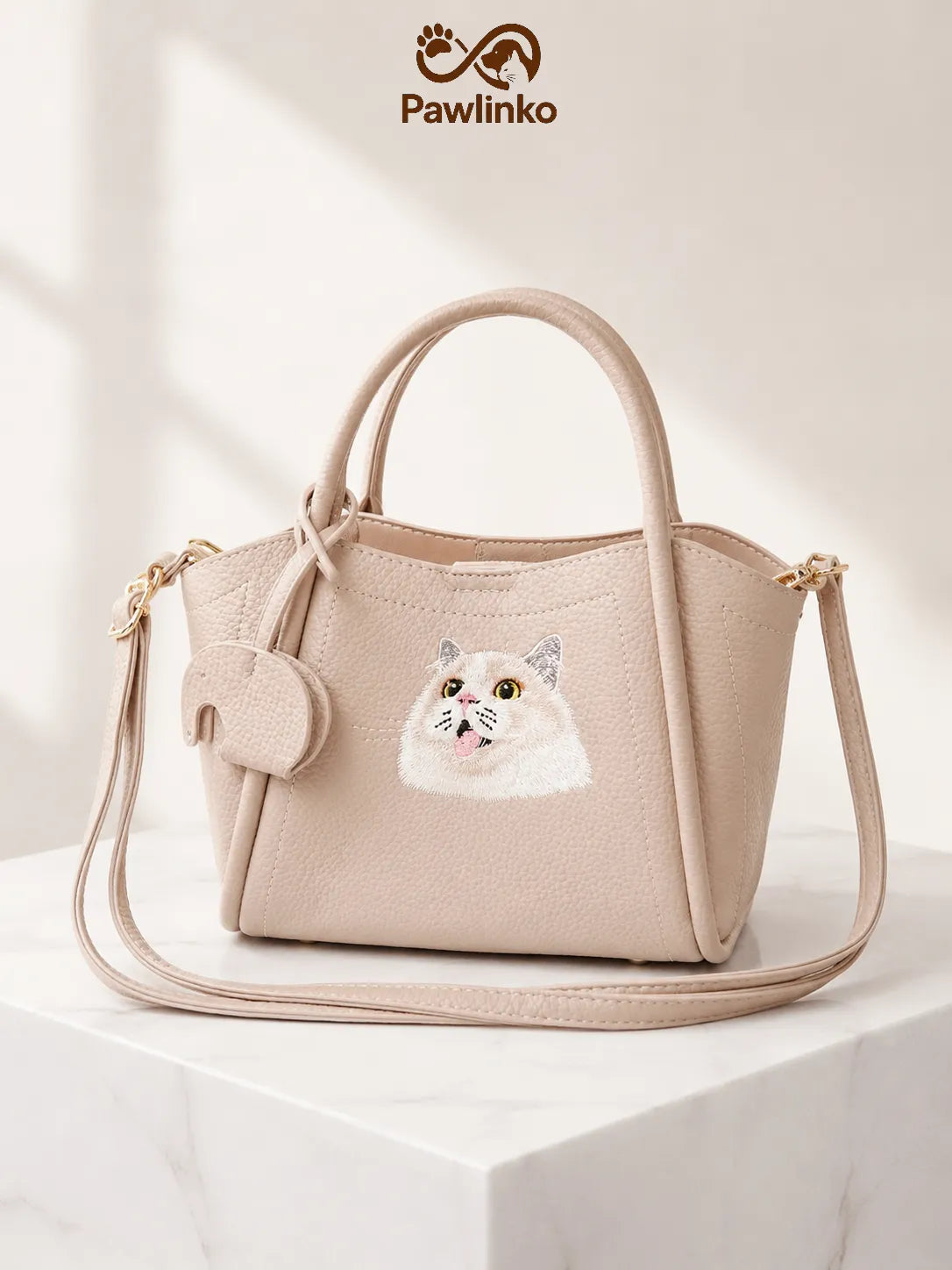 Custom Pet Portrait Embroidery Luxury Handbag