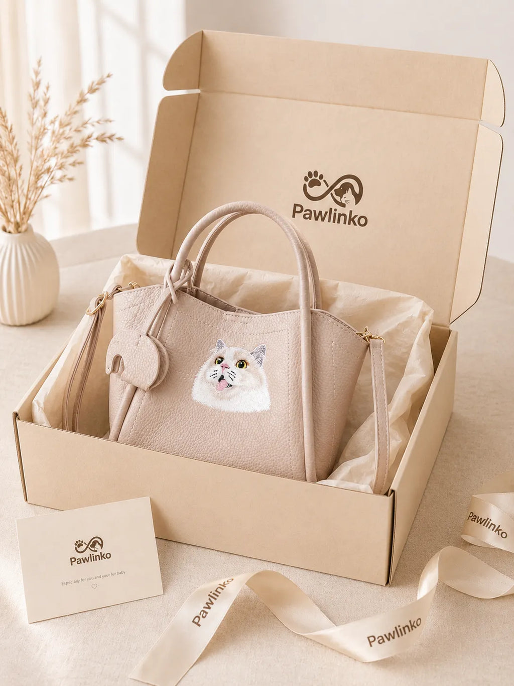 Custom Pet Portrait Embroidery Luxury Handbag