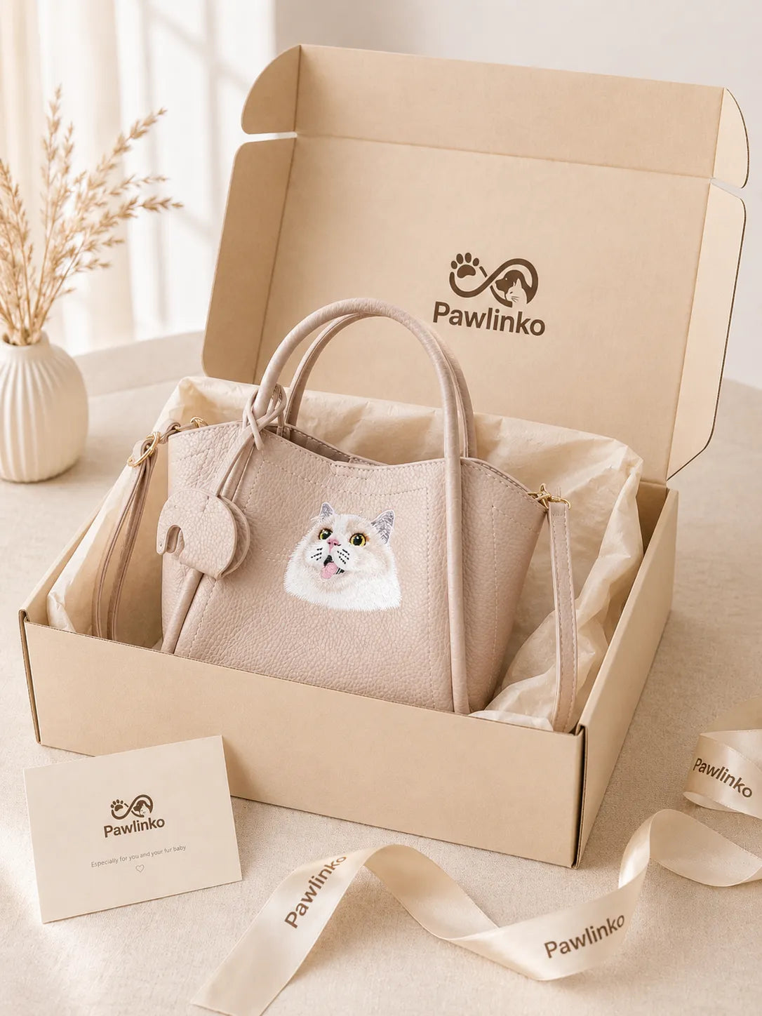 Custom Pet Portrait Embroidery Luxury Handbag