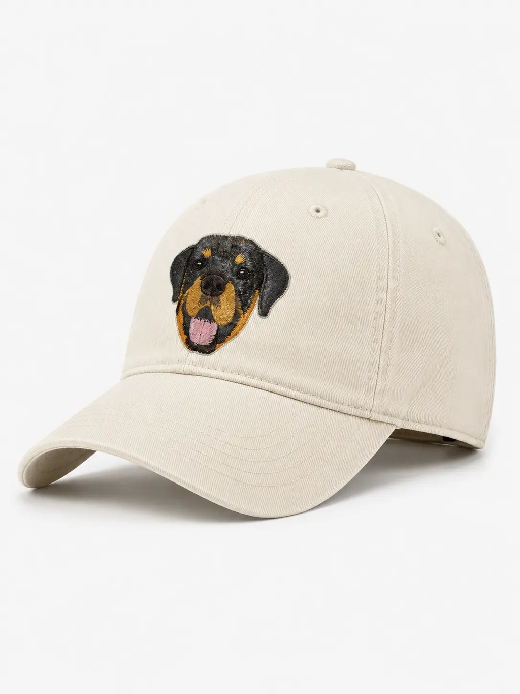 Custom Realistic Pet Portrait Embroidered Baseball Cap – Personalized from Your Pet Photo