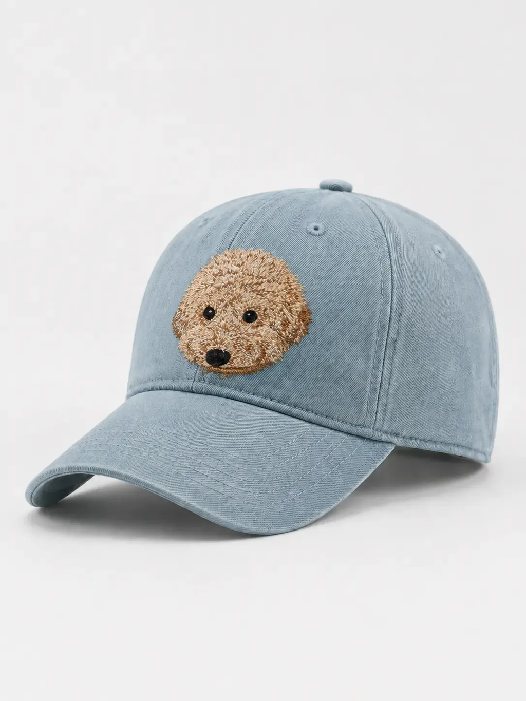 Custom Realistic Pet Portrait Embroidered Baseball Cap – Personalized from Your Pet Photo