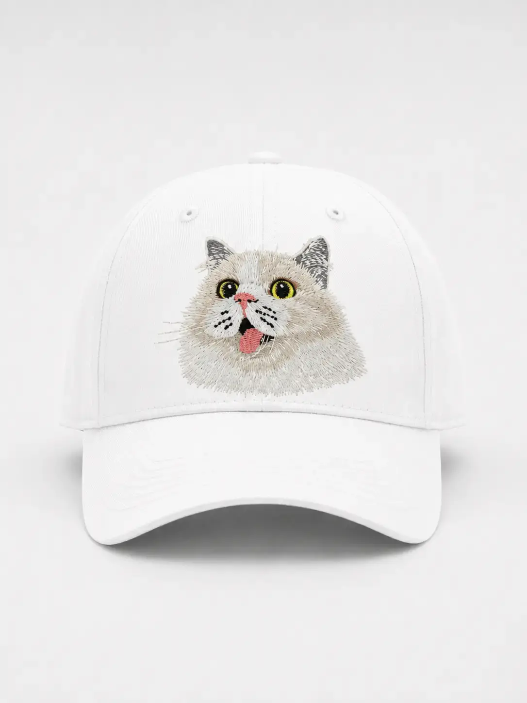 Custom Realistic Pet Portrait Embroidered Baseball Cap – Personalized from Your Pet Photo