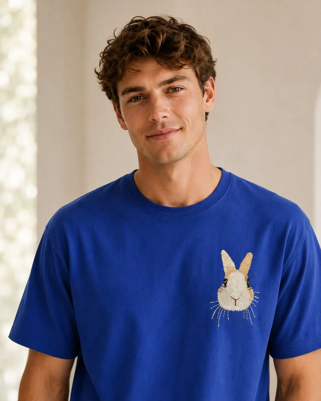 Custom Pet Portrait Embroidered T-Shirt