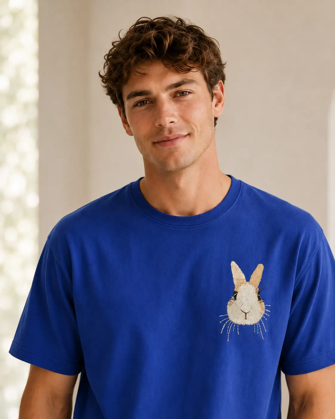 Custom Pet Portrait Embroidered T-Shirt