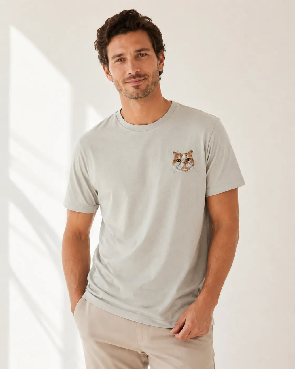 Custom Pet Portrait Embroidered T-Shirt