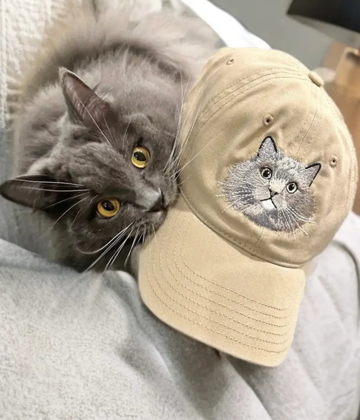 Custom Pet Portrait Embroidered Baseball Cap from Photo