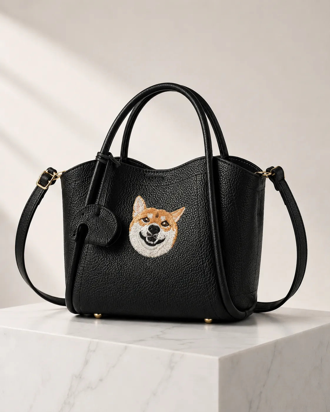 Custom Pet Portrait Embroidery Luxury Handbag