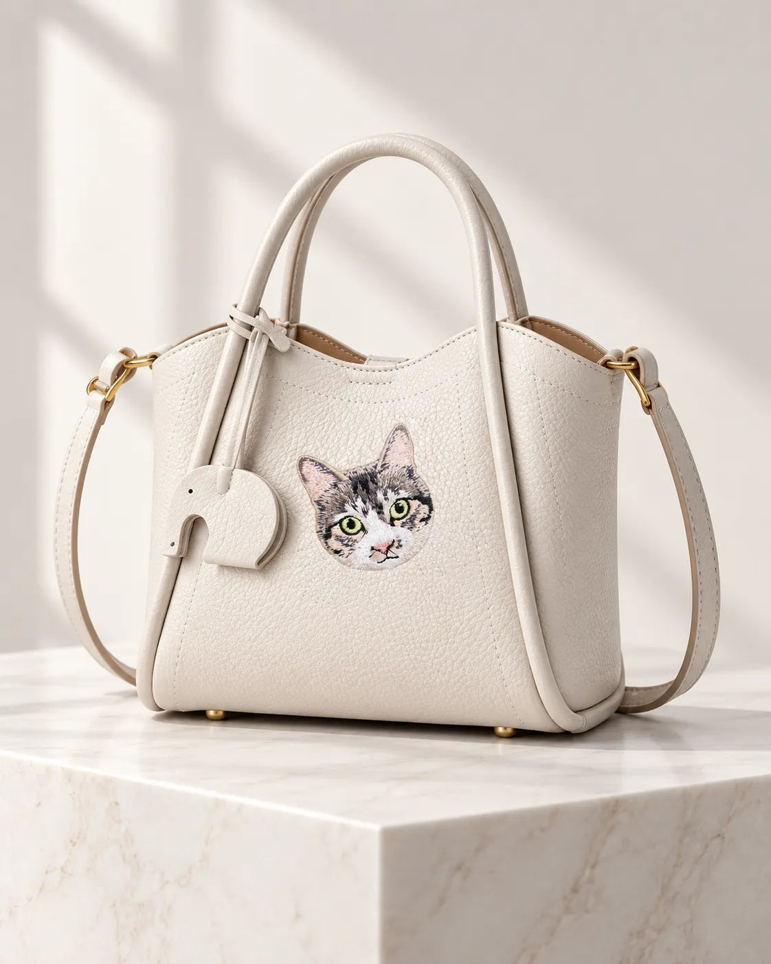 Custom Pet Portrait Embroidery Luxury Handbag